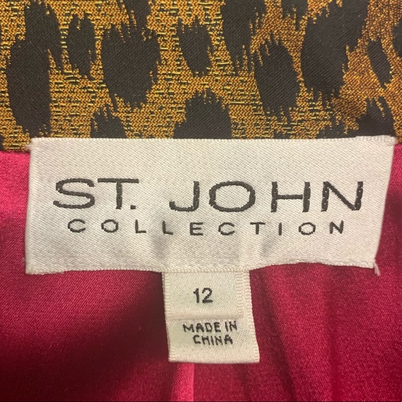 St. John Leopard Tie Waist Jacket - Picture 7 of 7